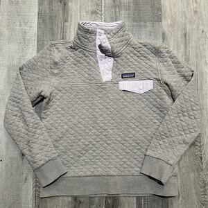 Patagonia Women's Organic Grey/Purple Cotton Quilt Snap-T Pullover STY25282 Sz S